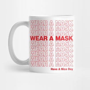 WEAR A MASK grocery bag style art by Kelly Design Company Mug